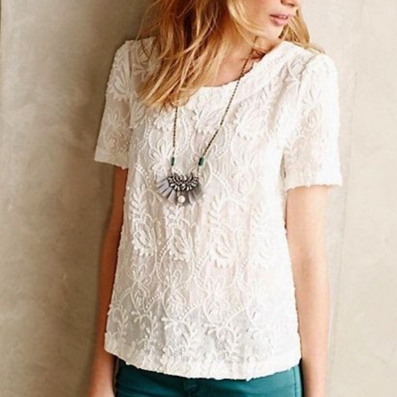 Anthropologie Vanessa Virginia lace floral top - Picture 8 of 8
